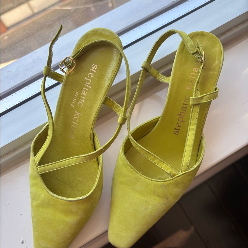 Vintage Stephane Kelian Green Suede Heels- Size 5.5 women’s
